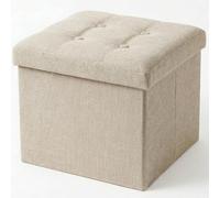 Pouf pliable avec couvercle en tissu, dimensions : 38 x 38 x 38 cm