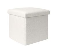 Coffre Pouf Pliable - Home Deco Factory - Bouclette - Blanc