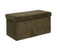 Pouf Pliable Coffre Soana Kaki 76x38cm - Atmosphera Créateur d'intérieur