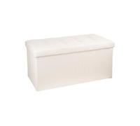 Pouf pliable double Lysandre - Beige - L 75,7 x P 37,5 x H 38 cm