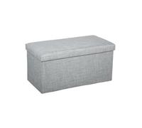 Atmosphera – Pouf pliant double Tomaz – L 75,7 x P 37,5 x H 38 cm – Gris souris