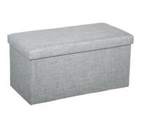 Pouf pliant double ""Tomaz"" gris souris - Atmosphera Créateur d'intérieur