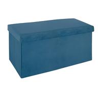 Pouf Pliable en Velours "Tess" 76cm Bleu