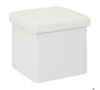 Pouf pliable Mix'n modul 31x31 cm bouclette blanche