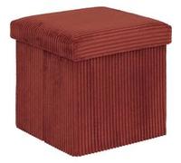 Pouf pliant Arum côtelé 38 x 38 cm ambre Atmosphera Rouge G