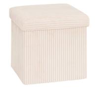 Pouf pliant Arum ivoire 38x38cm - Atmosphera Créateur d'intérieur