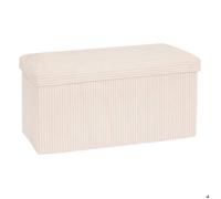 Pouf pliant Arum ivoire 76x38cm - Atmosphera Créateur d'intérieur