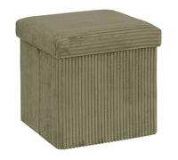 Pouf pliant Arum vert Kaki 38x38cm - Atmosphera Créateur d'intérieur