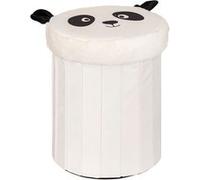 Atmosphera - Pouf-Coffre Enfant Panda Pliant Andy Noir et Blanc d30x36cm