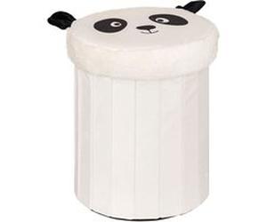 Pouf pliant coffre rond D30 Panda Atmosphera Blanc G