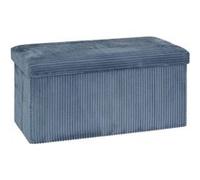 Pouf pliant double Arum côtelé 76 x 38 cm bleu encre Atmosphera Bleu G