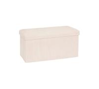Pouf pliant double Arum côtelé 76 x 38 cm ivoire