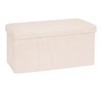 Pouf pliant double Arum côtelé 76 x 38 cm ivoire Atmosphera Beige G