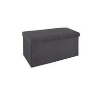 Pouf pliant double Gris fonce en velours - L. 76,6 x l. 38 x H. 37,5 cm --