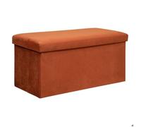 Pouf pliant double ""Lilou"" en velours 76x38cm ambre - Atmosphera Créateur d'intérieur