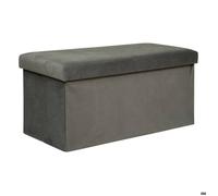 Pouf pliant double ""Lilou"" en velours 76x38cm gris - Atmosphera Créateur d'intérieur
