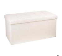 Pouf pliant double ""Lysandre"" beige - Atmosphera Créateur d'intérieur
