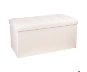 Pouf pliant double ""Lysandre"" beige - Atmosphera Créateur d'intérieur