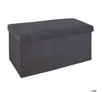 Pouf pliant double ""Tess"" velours gris - Atmosphera Créateur d'intérieur