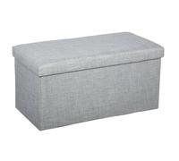 Atmosphera – Pouf pliant double Tomaz – L 75,7 x P 37,5 x H 38 cm – Gris souris