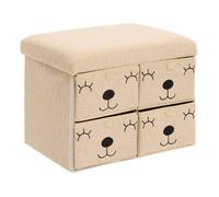 Pouf Pliant Enfant Ezzio Beige 4 Tirroirs 39x38x50 cm - Atmosphera Créateur d'intérieur
