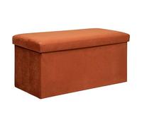 Pouf Pliant et Coffre de Rangement en Tissu Ambre 76 x 38 cm - Atmosphera