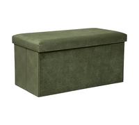 Pouf Pliant et Coffre de Rangement en Tissu Vert Kaki 76 x 38 cm - Atmosphera