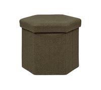 Atmosphera Pouf Pliant Hexa Bouclette Jaiko Kaki Kaki