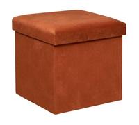 Atmosphera Pouf pliant Lilou en velours 38 x 38 cm Ambre