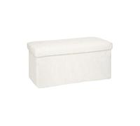Atmosphera - Pouf Pliant Ezzio - Bois - Blanc