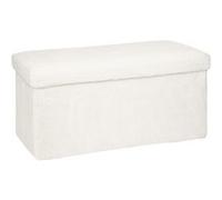 Pouf pliant rectangulaire effet fourrure blanc Ezzio Atmosphera Blanc G