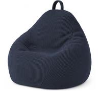 Pouf Poire Velours Côtelé déhoussable - 120x100 cm - Bananair - Bleu foncé Fabriqué en France