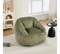 Pouf pour adulte - 98 x 92 x 73 cm - Avec rembourrage en mousse à mémoire | Pouf confortable XXL en chenille douce pour salon, chambre à coucher et coin lecture avec un grand confort d'assise