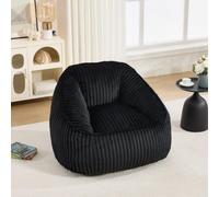 Pouf pour adulte - 98 x 92 x 73 cm - Avec rembourrage en mousse à mémoire | Pouf confortable XXL en chenille douce pour salon, chambre à coucher et coin lecture avec un grand confort d'assise