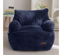 Pouf pour enfant avec poche latérale, bleu, 64,7 x 57,9 x 54,8 cm