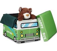 Pouf pour enfants avec espace de rangement - Coffre à jouets 37L, Vert