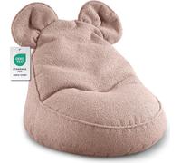Pouf pour enfants "MIKI" avec oreilles - Confortable, Pouf Montessori pour chambre d'enfant (Rose,68/68/50 avec oreilles)