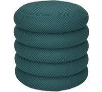 Pouf rangement rond en tissu texturé maille 3D bleu - ELECTRON - ALTOBUY Bleu