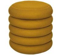 Pouf rangement rond en tissu texturé maille 3D jaune - ELECTRON - ALTOBUY Jaune