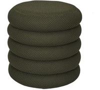 Pouf rangement rond en tissu texturé maille 3D kaki - ELECTRON - ALTOBUY Vert