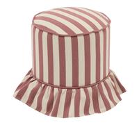 Pouf Rayé à Volant "Fiora" 41cm Rose