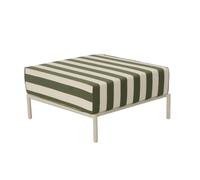 Pouf rayé pour salon de jardin modulable en tissu vert kaki 77 x 72 cm Patio, Oviala