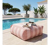 Pouf rayé pour salon de jardin modulable rose poudré - Oviala Mixi