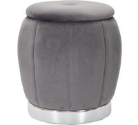 POUF/RECIPIENT PARIS GRIS/ARGENT