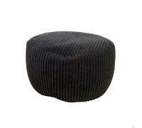 Pouf Relaxdays, cord, H x D : 35 x 50 cm, remplissage en polystyrène, coussin de sol rond, tabouret, pouf, noir