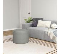 Pouf, repose-pied, pouf rembourré avec rangement, couvercle réversible servant de plateau, aspect lin, gris | Cadre en MDF | 7,3 kg | 56 x 56 x 42 cm