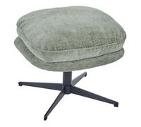 Pouf repose pied Stelan tissu chenille vert cèdre Atmosphera