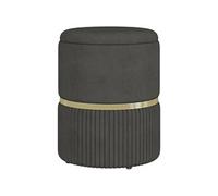 HomCom Pouf tabouret repose-pied design moderne - coffre de rangement, velours côtelé, 36x36x44 cm, gris