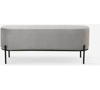 Pouf repose-pieds Banc d'entrée design en velours gris Monet - Gris
