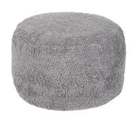 Pouf Repose-Pieds Boho Moderne en Coton 50 x 35 cm Housse Amovible Fait Main Gri